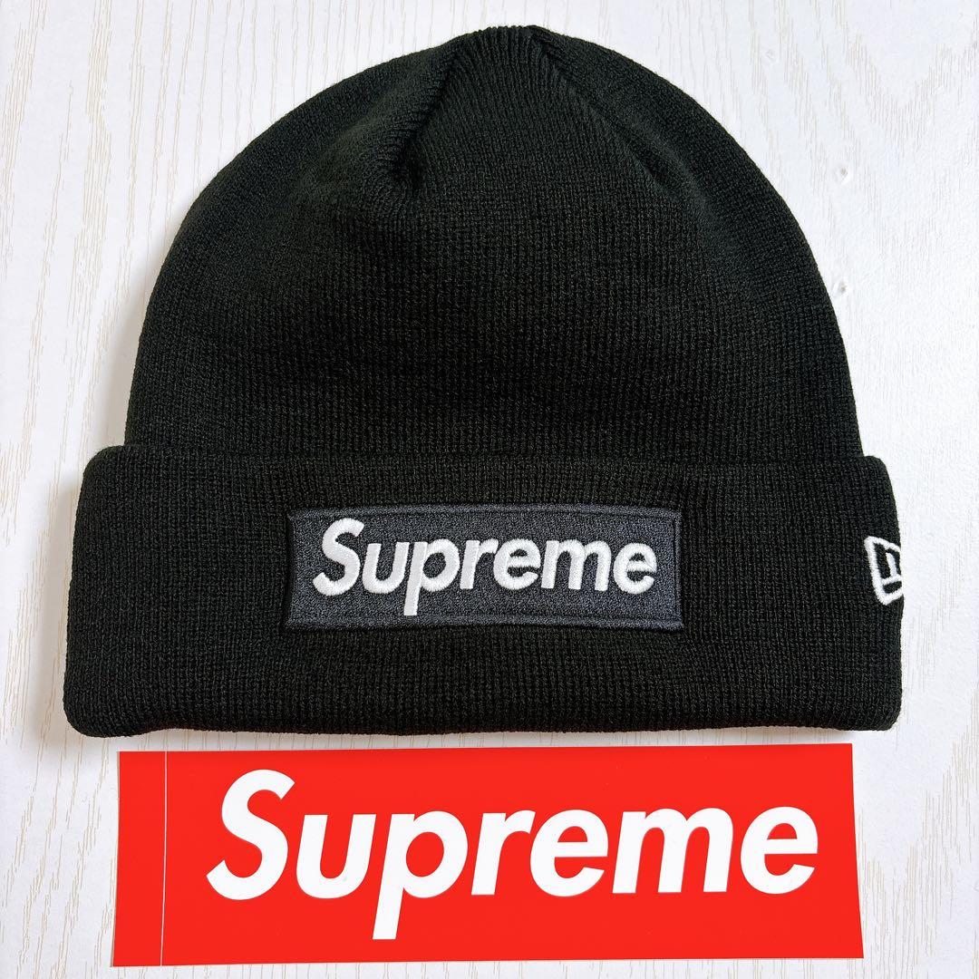 Supreme NEW ERA ニット帽　ビーニー　BOXロゴ　ブラック　黒