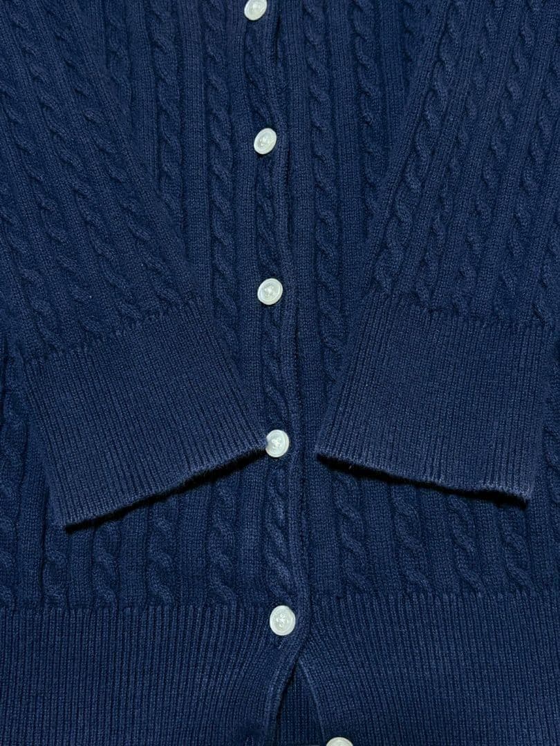 POLO RALPH LAUREN ケーブル カーディガン ポニー 刺繍 XS