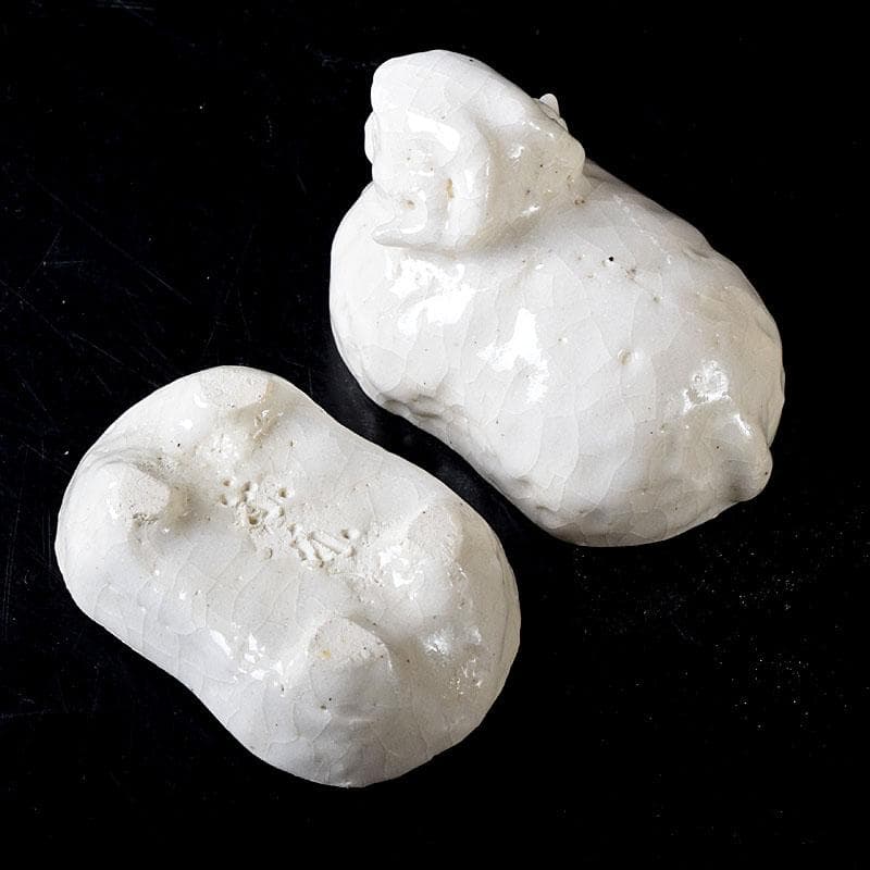 茶道具　志野焼　洞窯　水野家康造　干支　未香合　共箱　V　8248