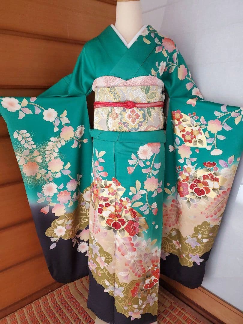 【トールサイズ＊176㎝】辻ケ花の振袖セット　袋帯　長襦袢　正絹　特価☆