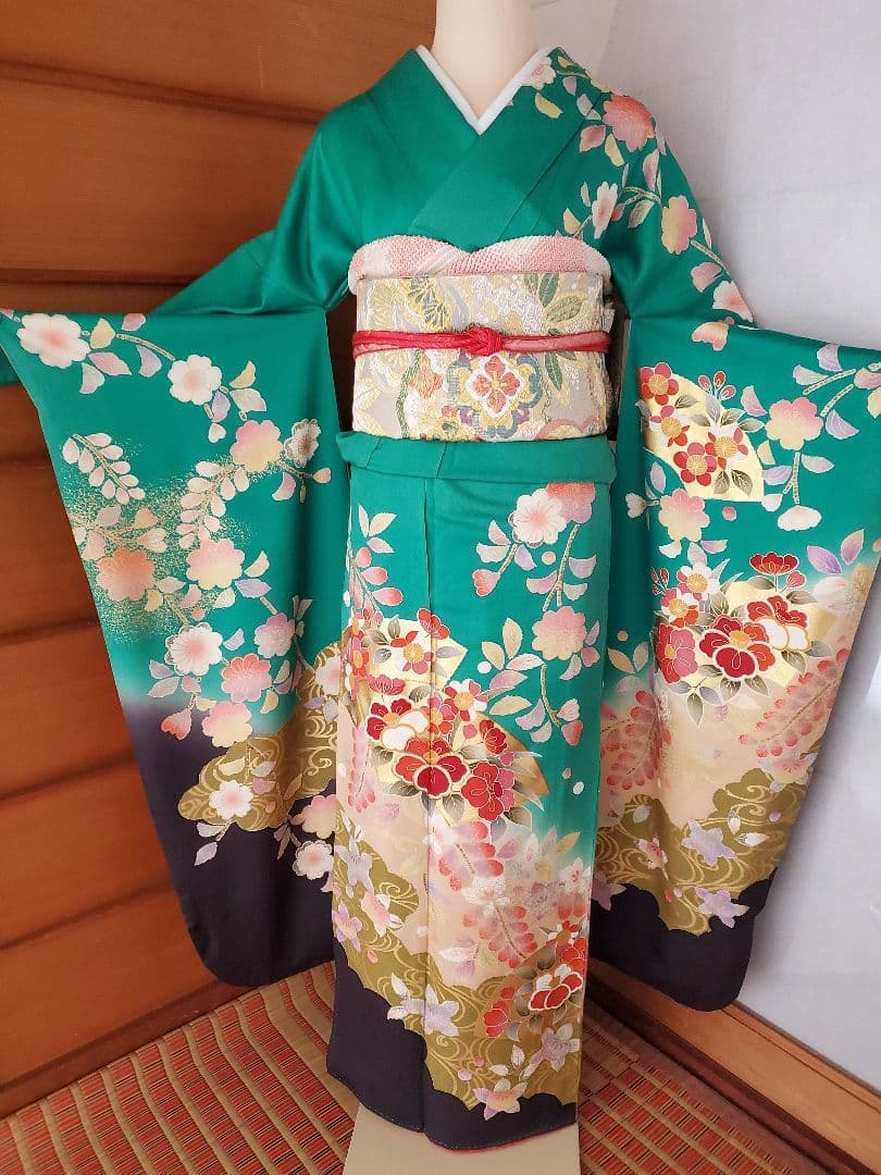 【トールサイズ＊176㎝】辻ケ花の振袖セット　袋帯　長襦袢　正絹　特価☆