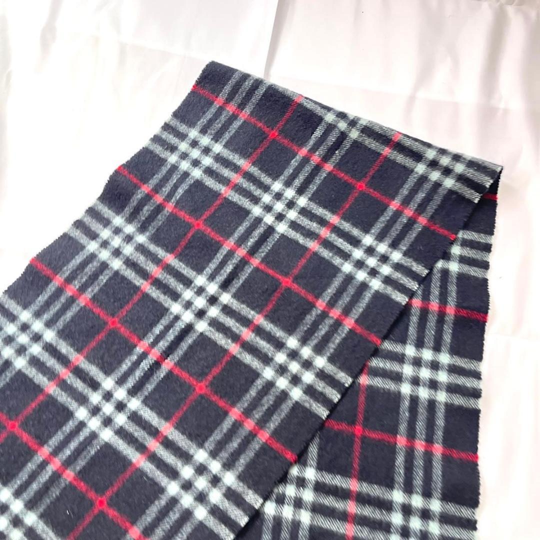 Burberry バーバリー　マフラー　カシミヤ100% ネイビー　ノバチェック