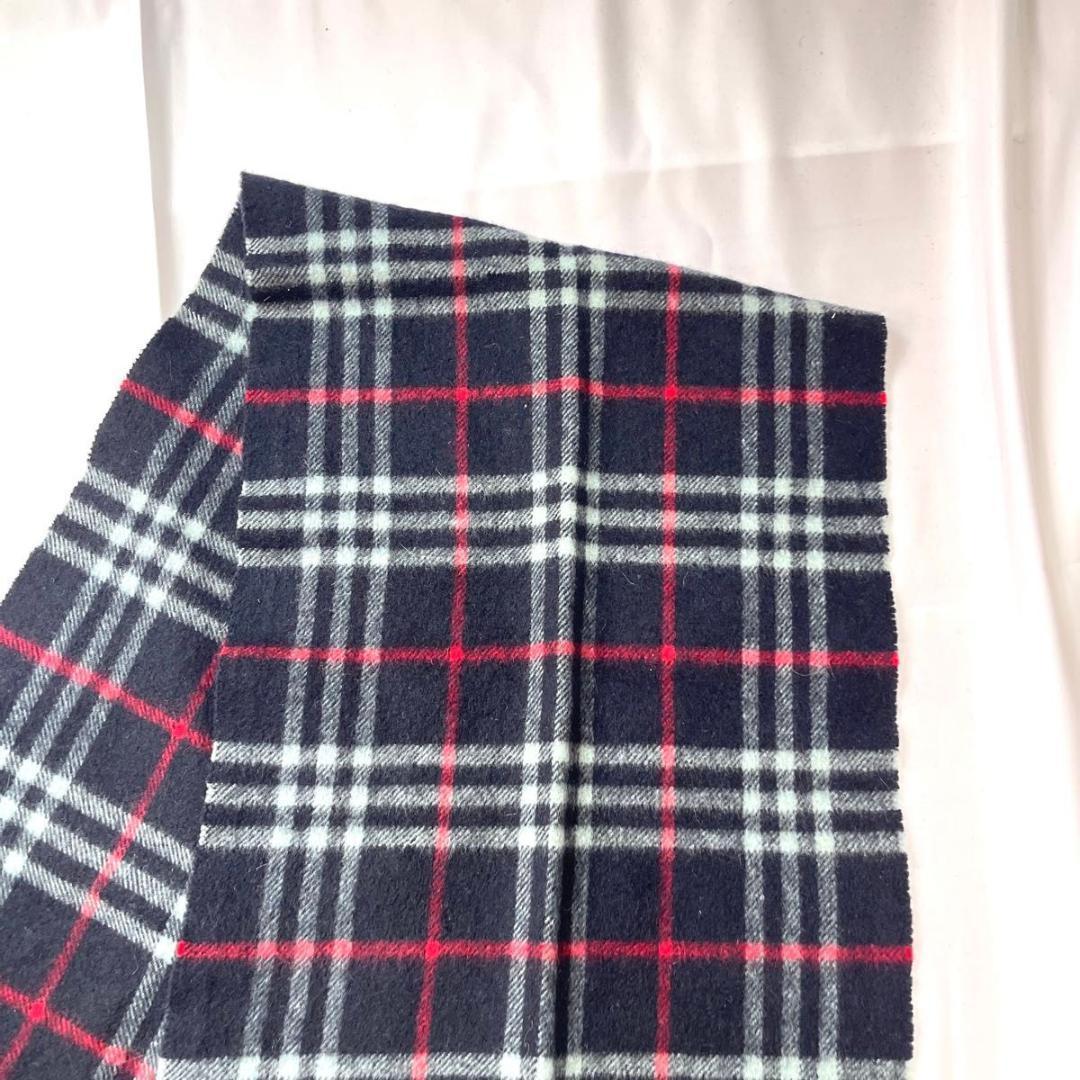 Burberry バーバリー　マフラー　カシミヤ100% ネイビー　ノバチェック