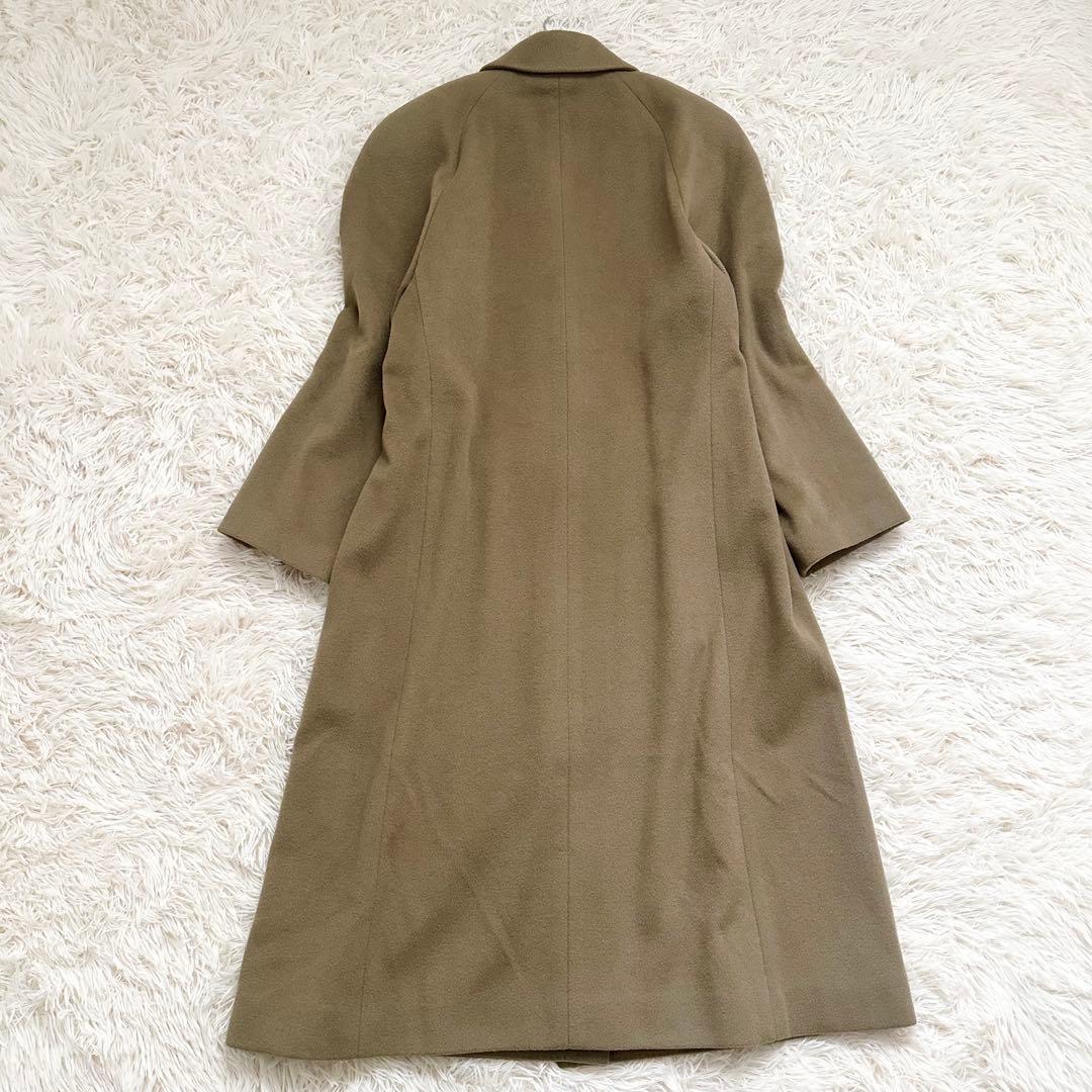 レオナール　カシミア100% ロング　ダブルチェスターコート 裏地総柄　L