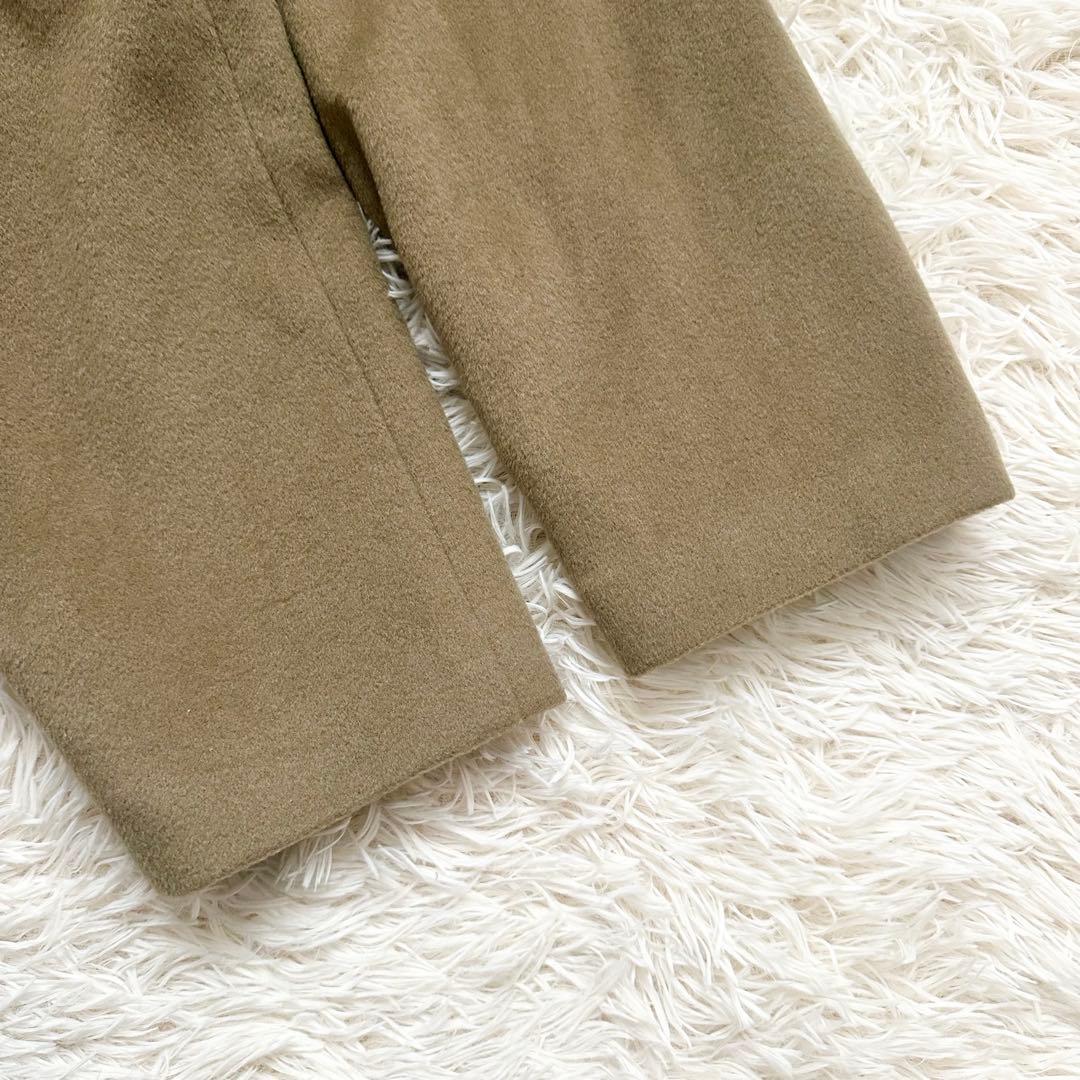 レオナール　カシミア100% ロング　ダブルチェスターコート 裏地総柄　L