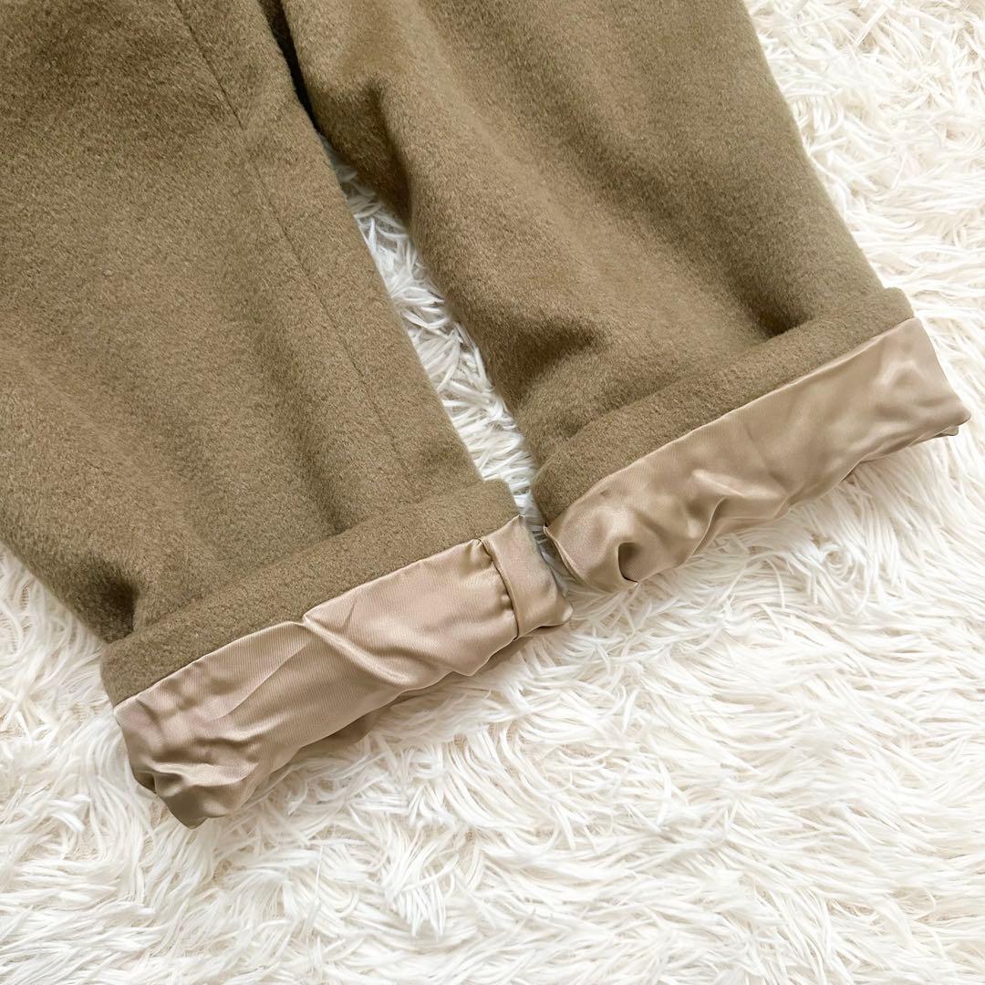 レオナール　カシミア100% ロング　ダブルチェスターコート 裏地総柄　L
