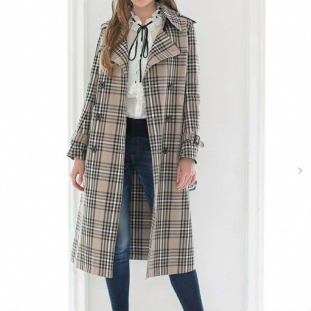 DOUBLESTANDARD CLOTHINGトレンチコートチェック36 ベルト