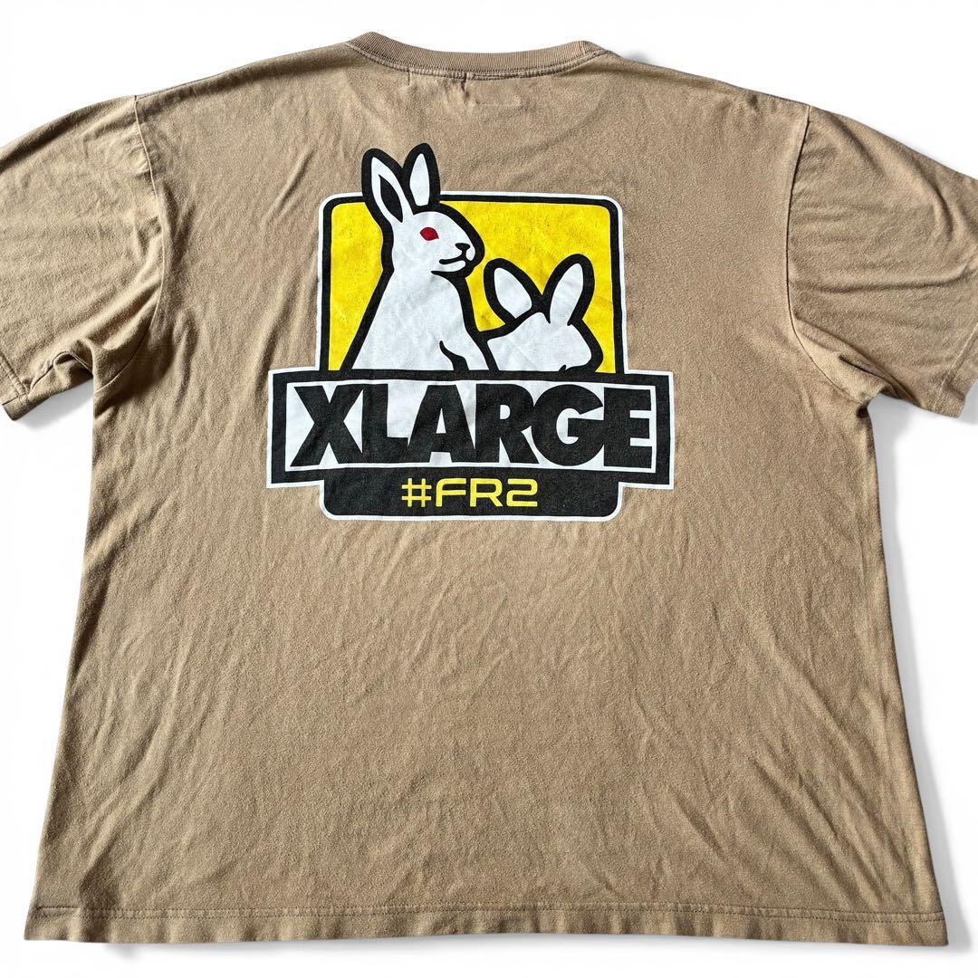 《状態良XLビッグシルエットコラボ》fr2エクストララージtシャツベージュ