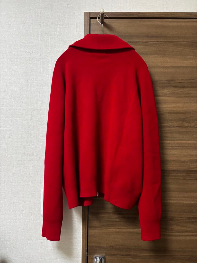 ユニクロC ミラノリブフルジップカーディガン XXL レッド UNIQLC C