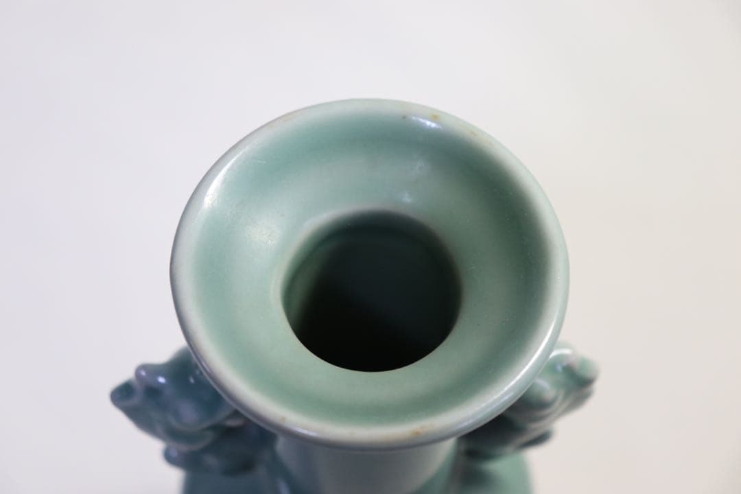 時代　青磁　双魚耳瓶　送料込み0831