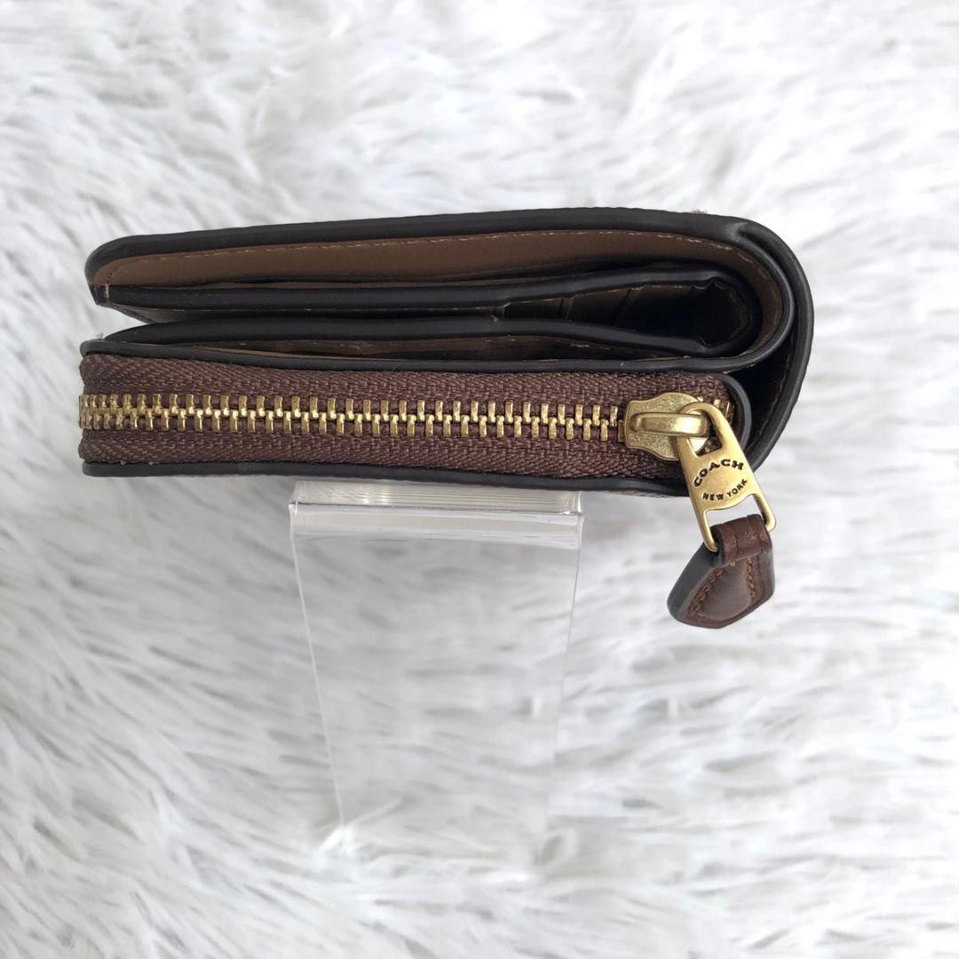 財布 二つ折り COACH コーチ レキシー シグネチャー 本革 レザー 恐竜
