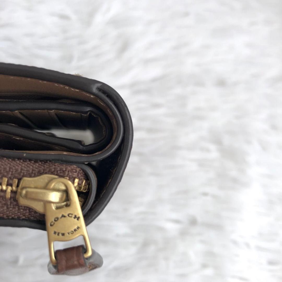 財布 二つ折り COACH コーチ レキシー シグネチャー 本革 レザー 恐竜