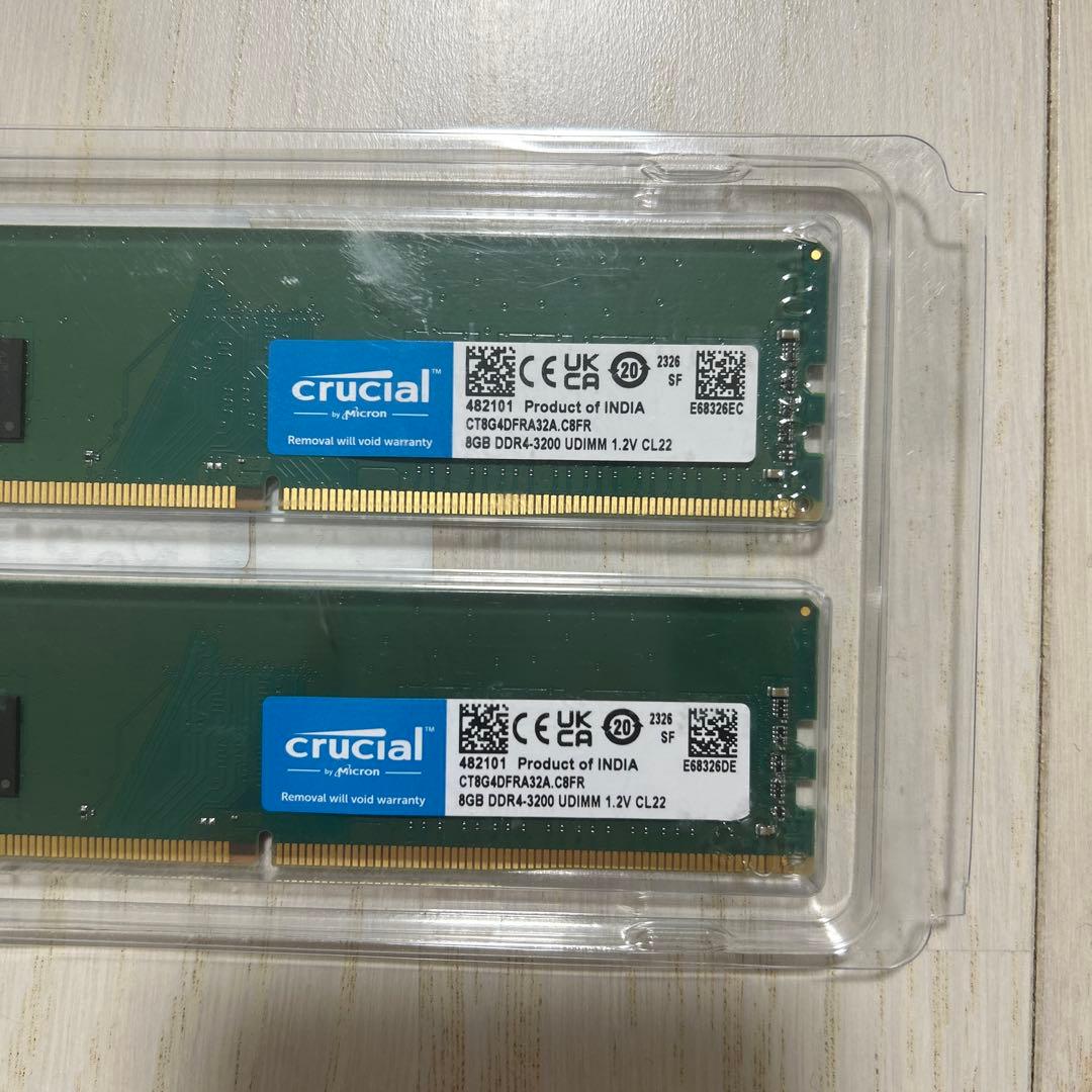 メモリー Crucial 16GB (2 x 8GB) DDR4-3200 UDIMM