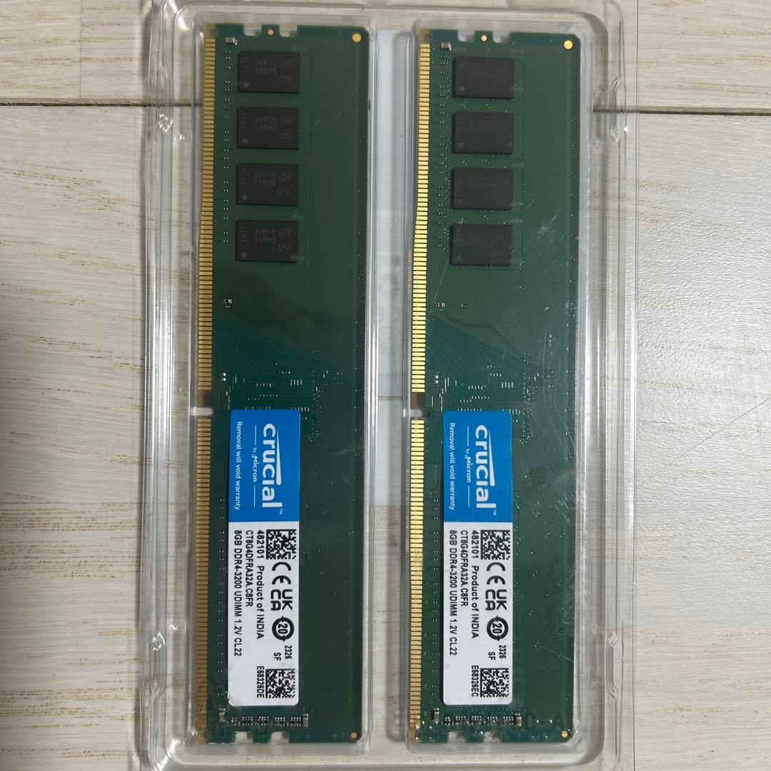 メモリー Crucial 16GB (2 x 8GB) DDR4-3200 UDIMM