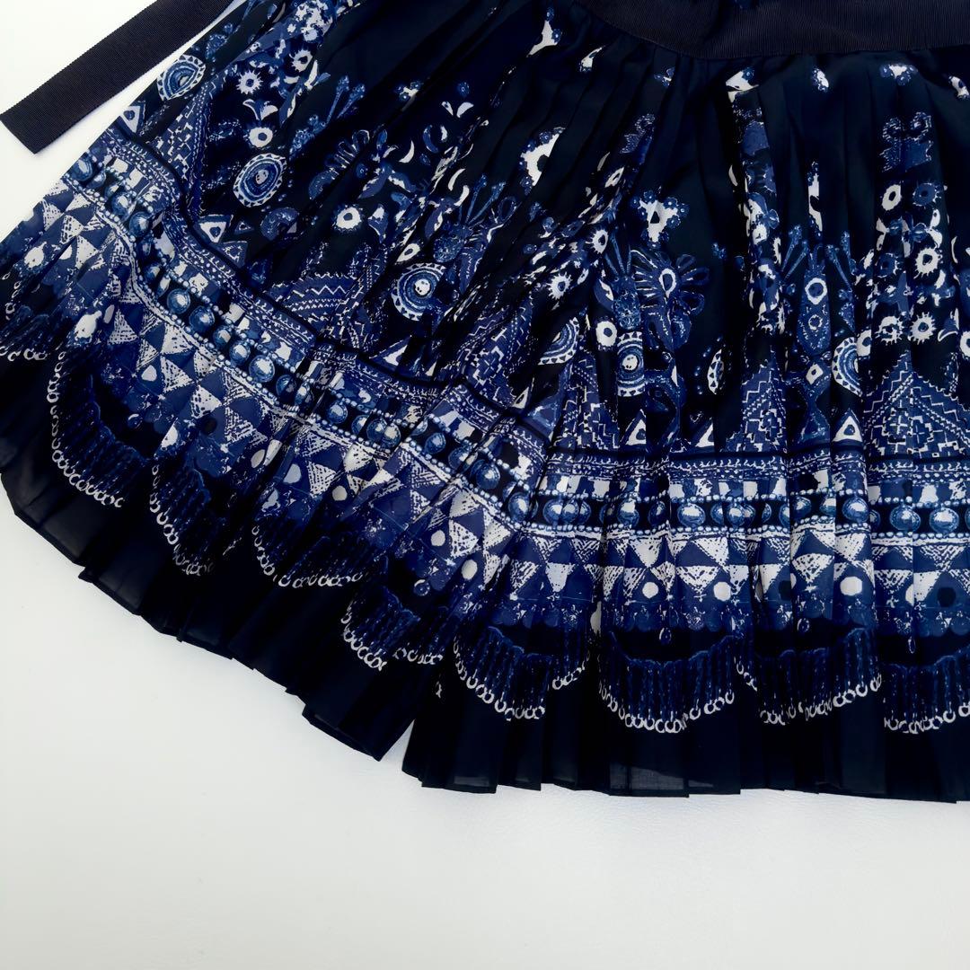 美品✨sacai プリーツ　ドッキング　バンダナ柄スカート キュロットスカート