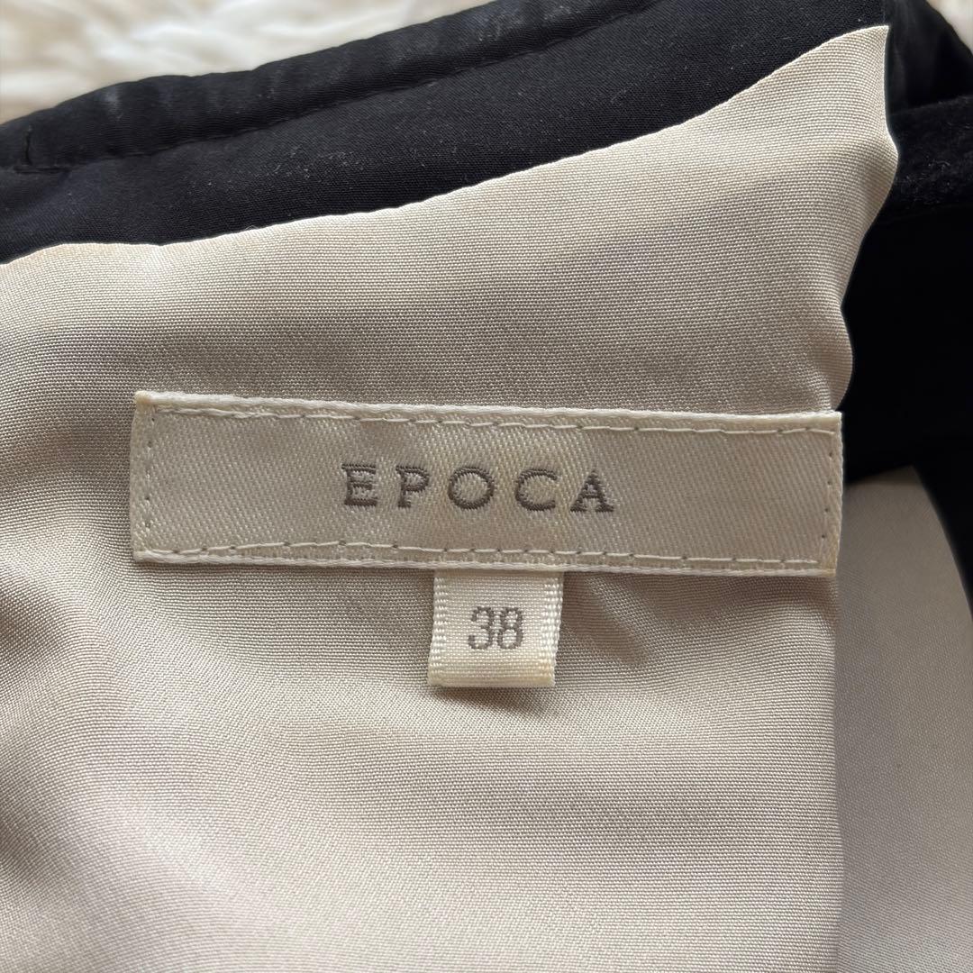 【美品✨】EPOCA 総レース ワンピース 袖フリル ドレス ネイビー 38 M