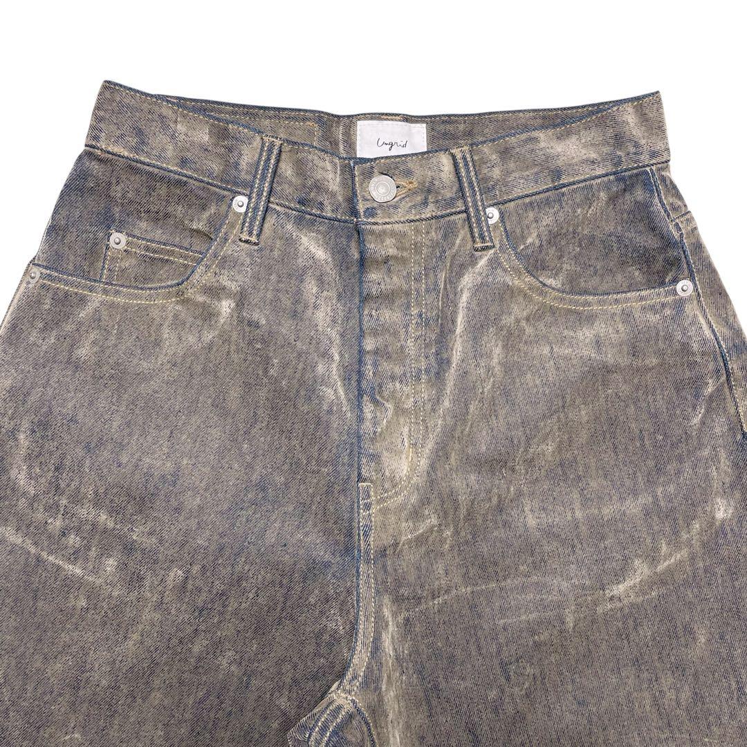 未使用級【Ungrid】25AW フロッキー起毛 カーブデニム パンツ 24