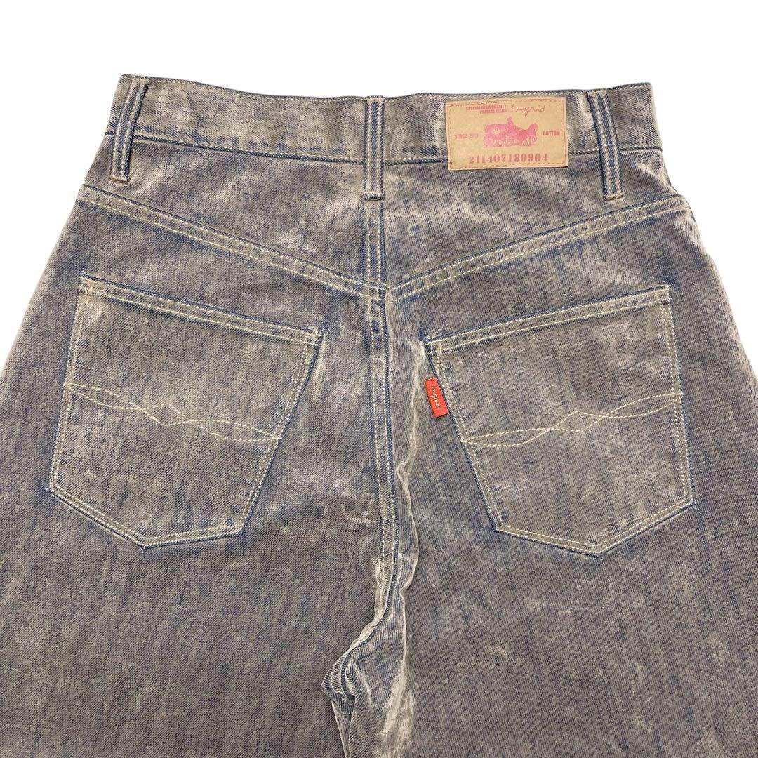 未使用級【Ungrid】25AW フロッキー起毛 カーブデニム パンツ 24