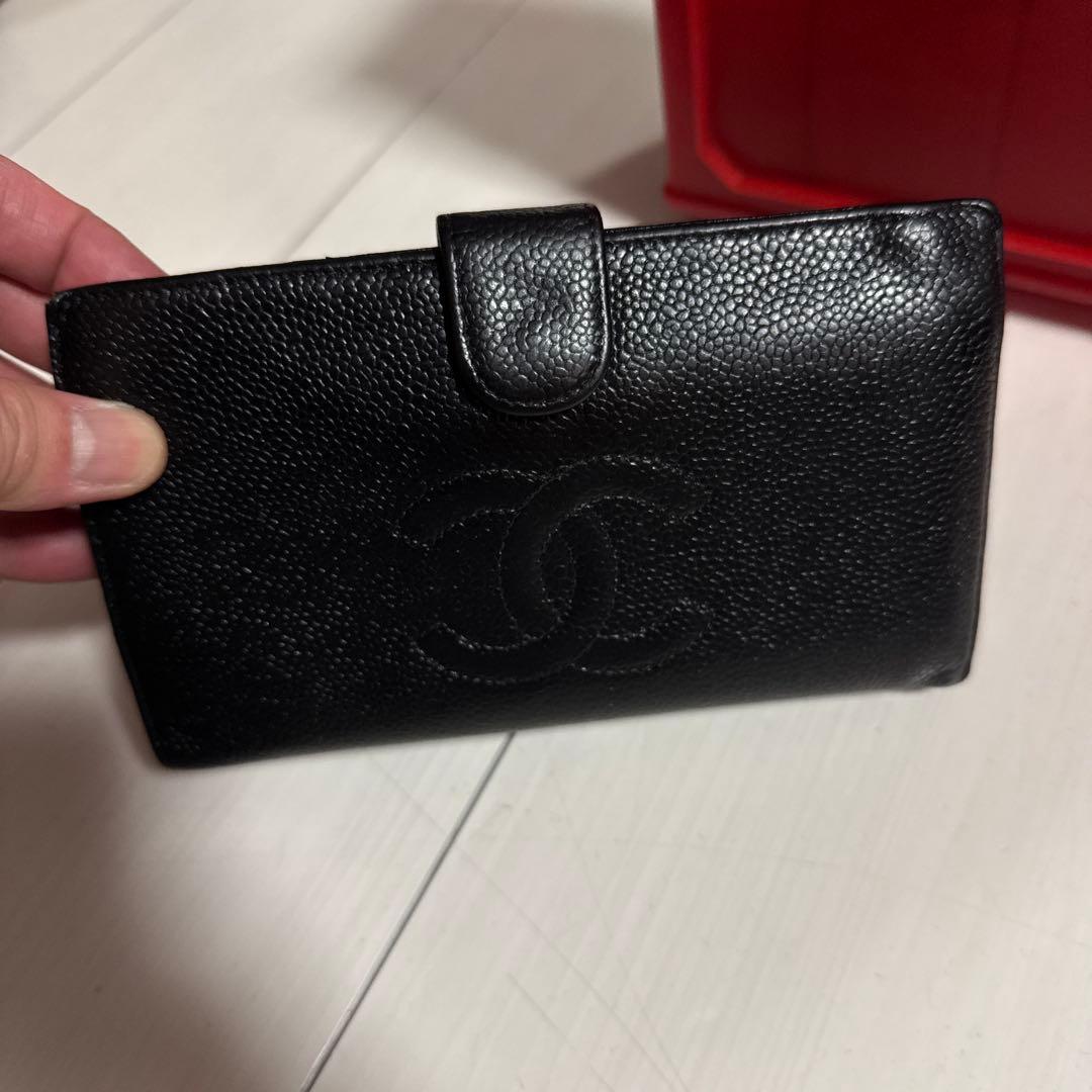 正規品　CHANEL シャネル 二つ折り長財布 レザー ココマーク