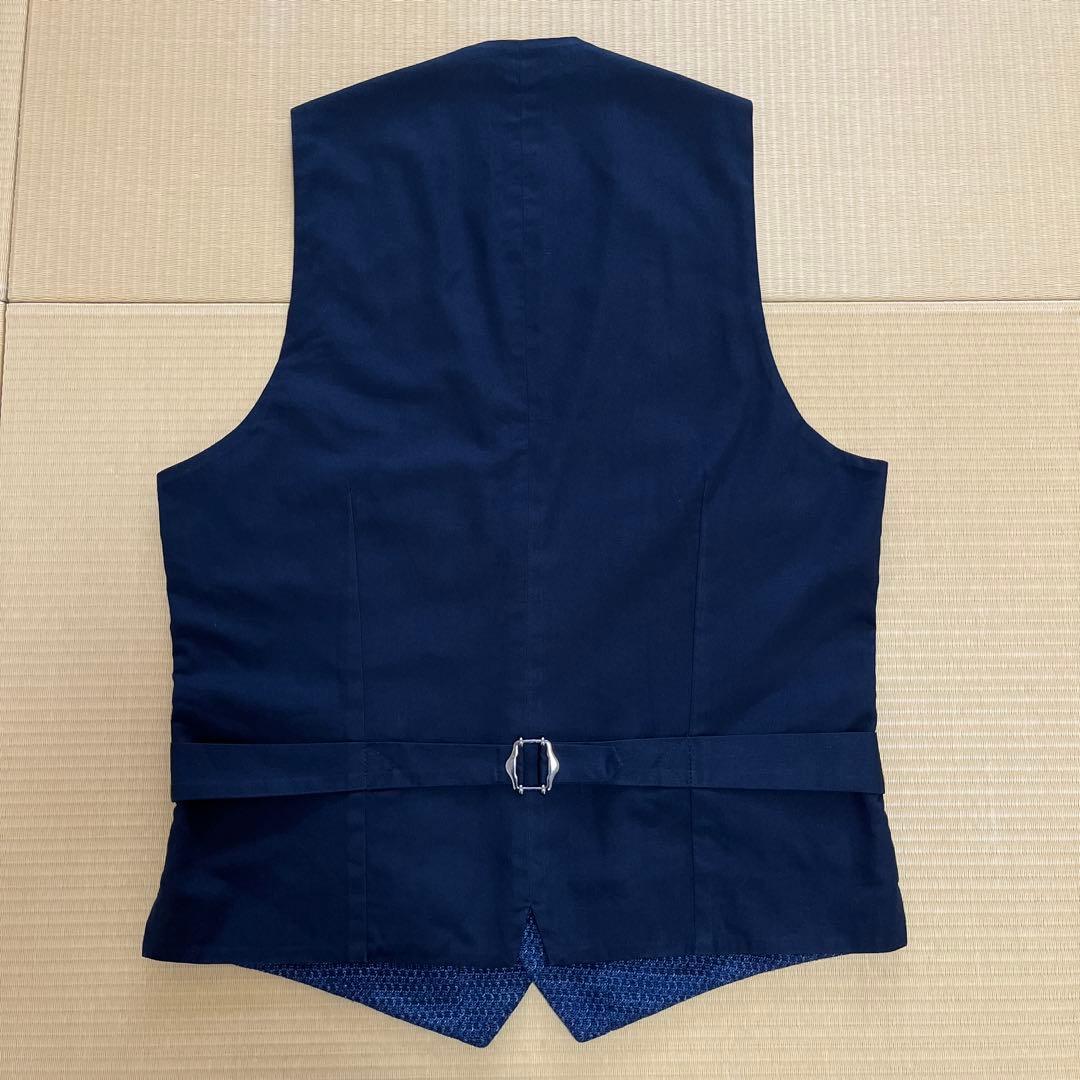 LARDINI ラルディーニ　ジレ（ベスト）ネイビー　46 ブートニエール付き
