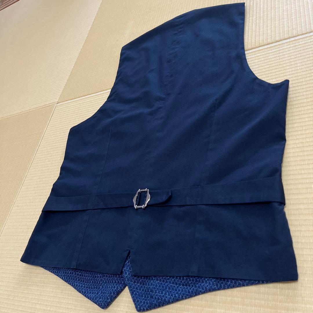 LARDINI ラルディーニ　ジレ（ベスト）ネイビー　46 ブートニエール付き