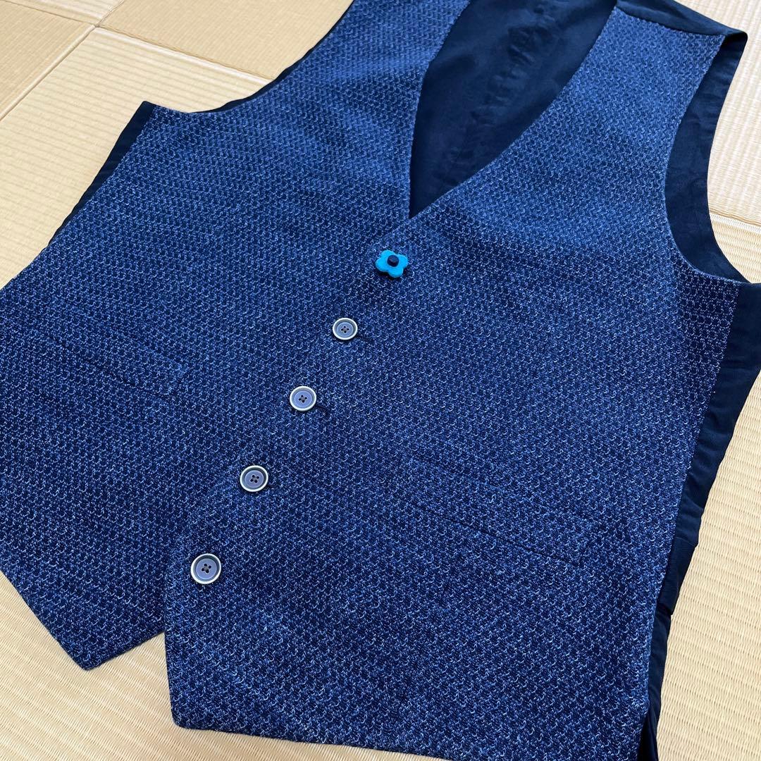 LARDINI ラルディーニ　ジレ（ベスト）ネイビー　46 ブートニエール付き