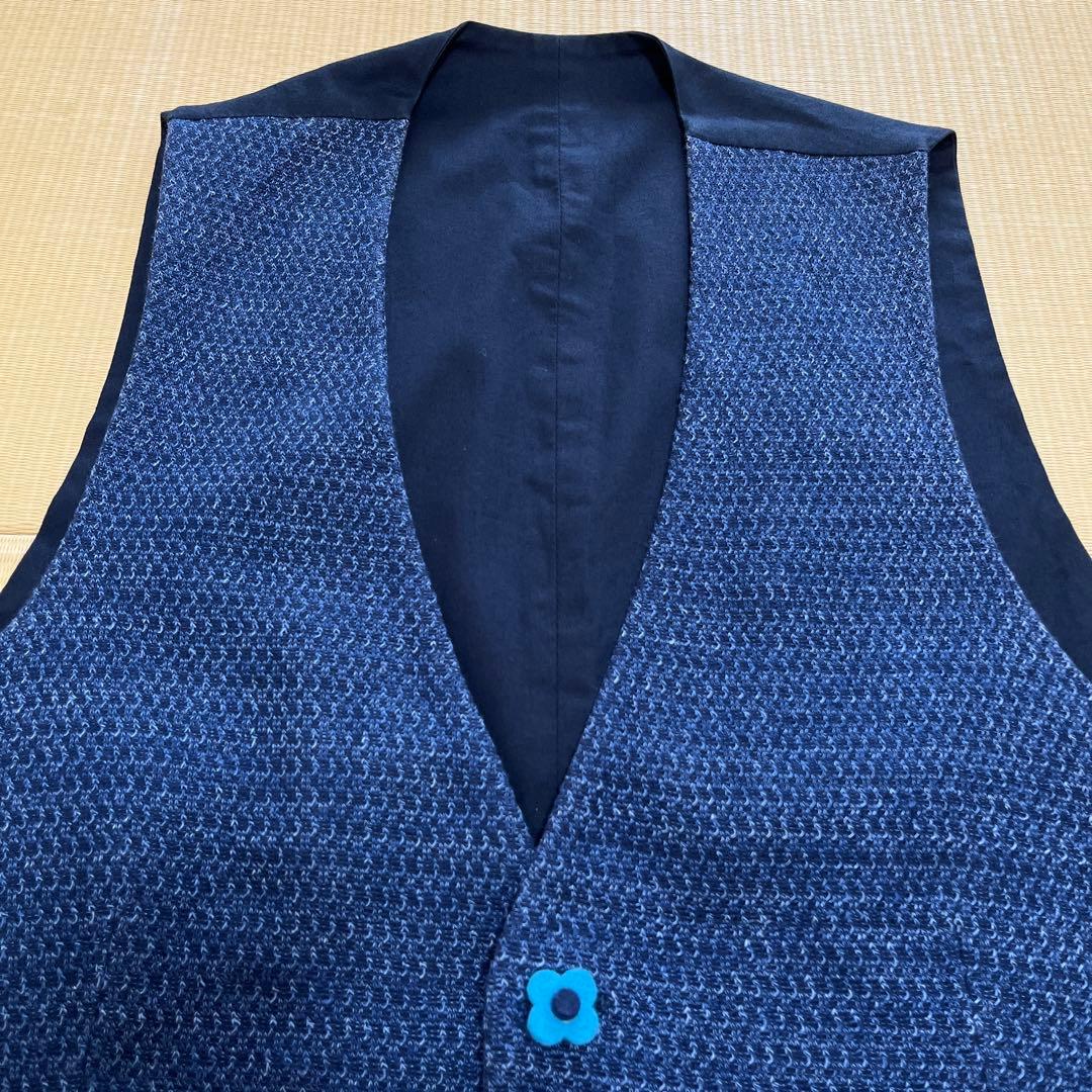 LARDINI ラルディーニ　ジレ（ベスト）ネイビー　46 ブートニエール付き