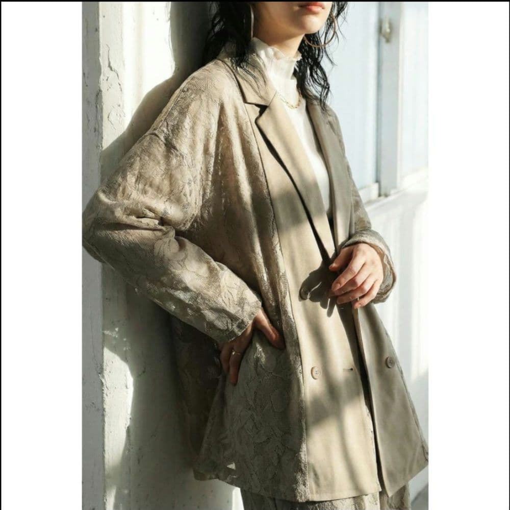 ANTIQUA　26年SS新作　公式大人気完売!!　フラワーレースジャケット