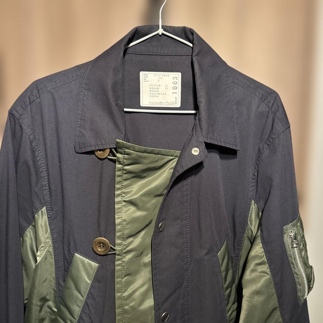 sacai コート size2 ネイビー 18-01863M