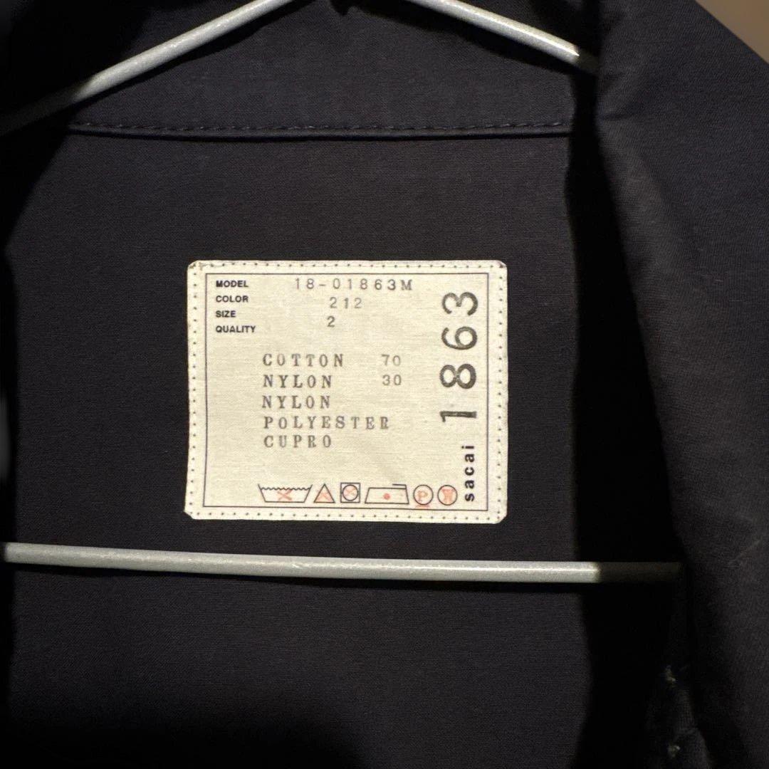sacai コート size2 ネイビー 18-01863M