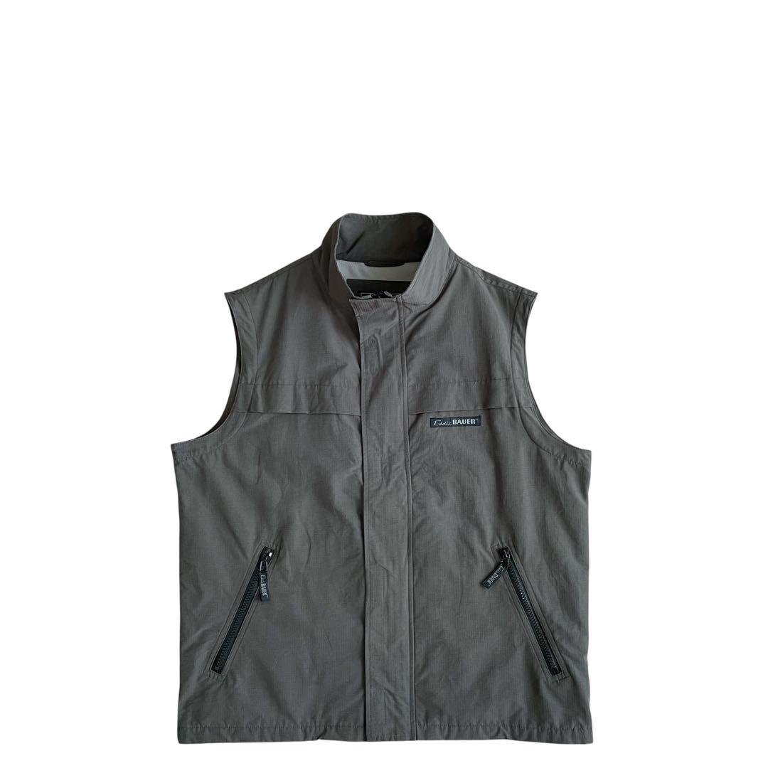 【美品】EddieBauer エディバウアー 90s ナイロンベスト D.GRY