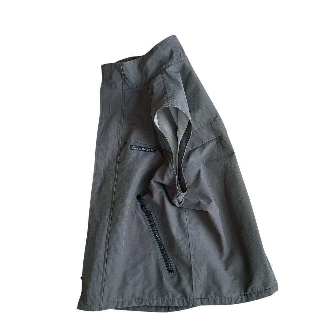 【美品】EddieBauer エディバウアー 90s ナイロンベスト D.GRY
