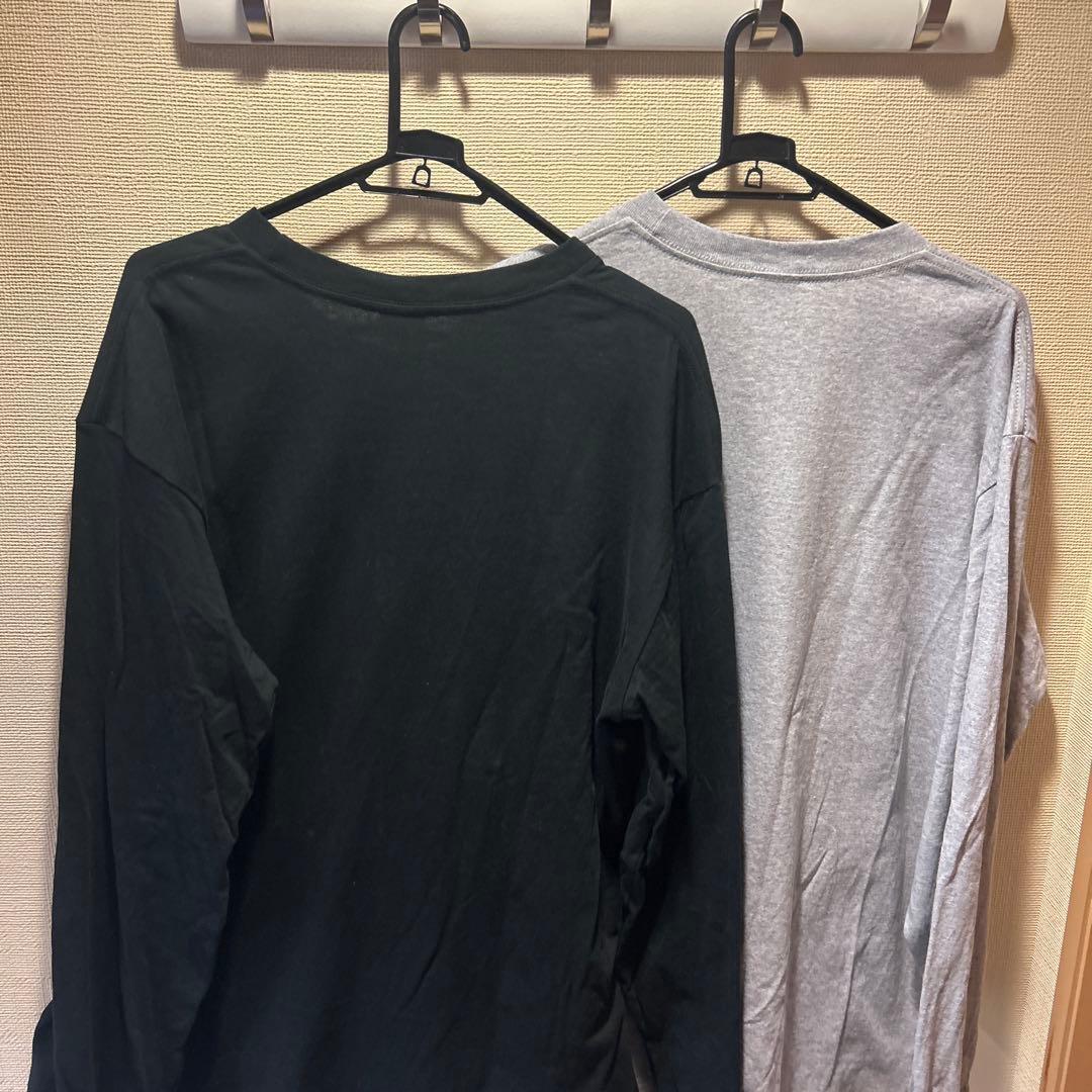 supremeロングTシャツ ブラックXL グレーL