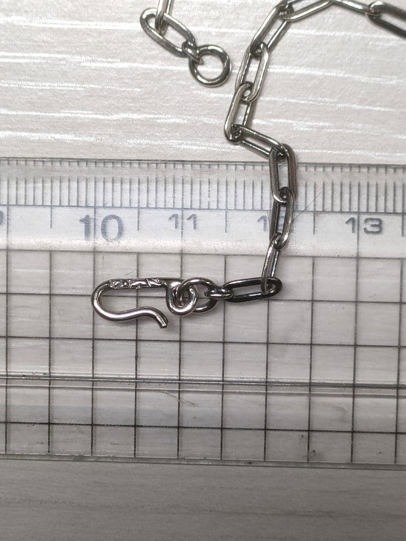 シルバー925製ナバホフラットあずきリンクチェーンネックレス50㌢幅3.4㍉