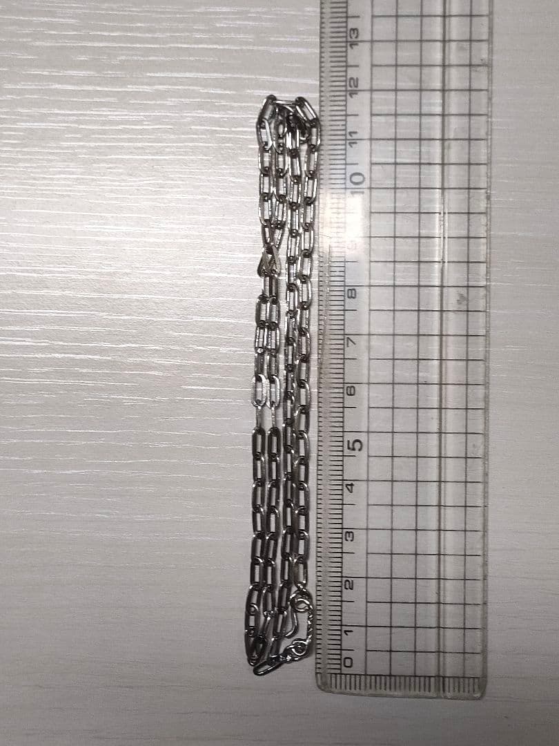 シルバー925製ナバホフラットあずきリンクチェーンネックレス50㌢幅3.4㍉