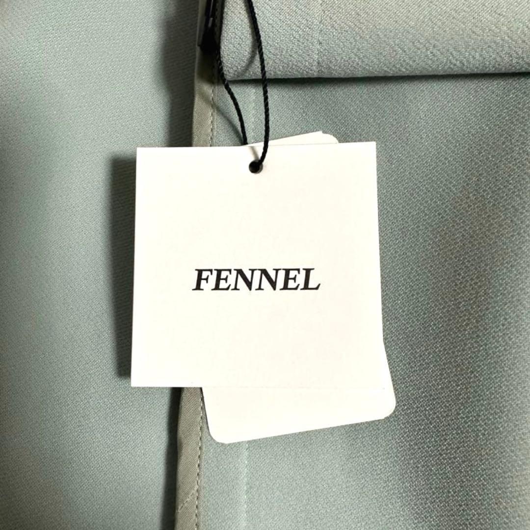 新品タグ付FENNELノーカラーコート9号ライトグリーン春秋用 入学式