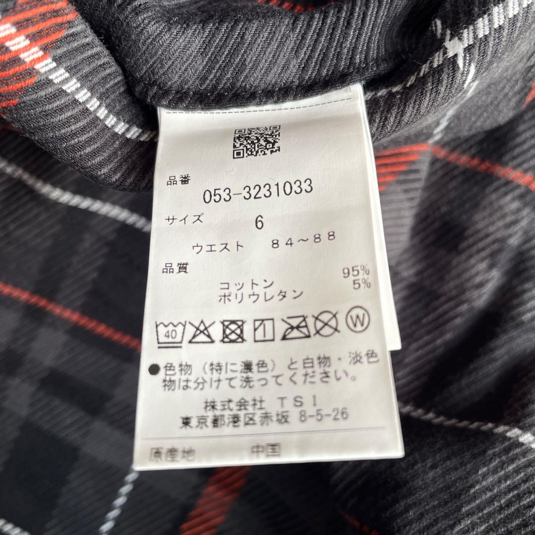 【しん】パーリーゲイツ パンツ 総柄 チェック ブラック 6 コットン