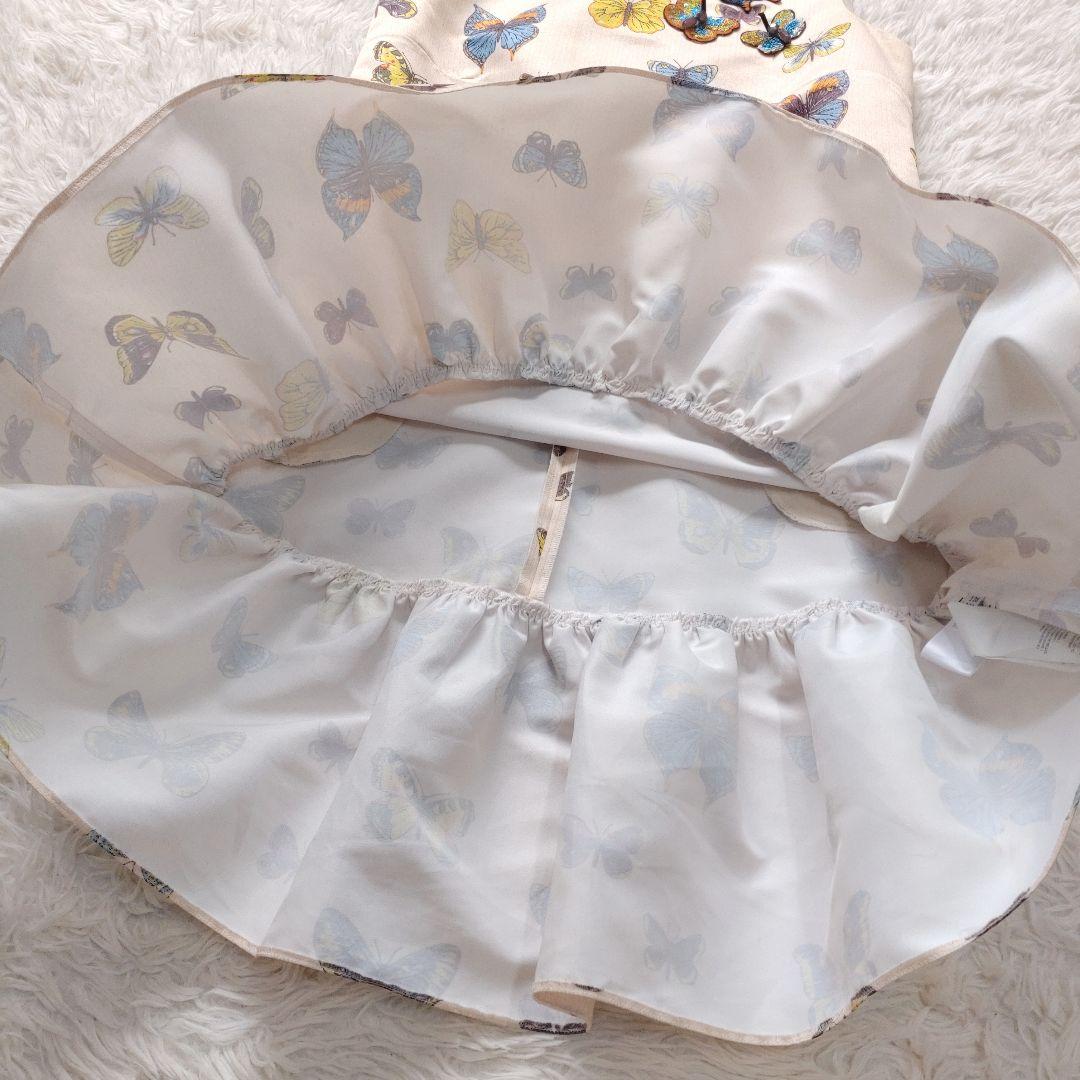 BLUGIRL BLUMARINE ノースリーブワンピース 蝶柄 38 ビジュー