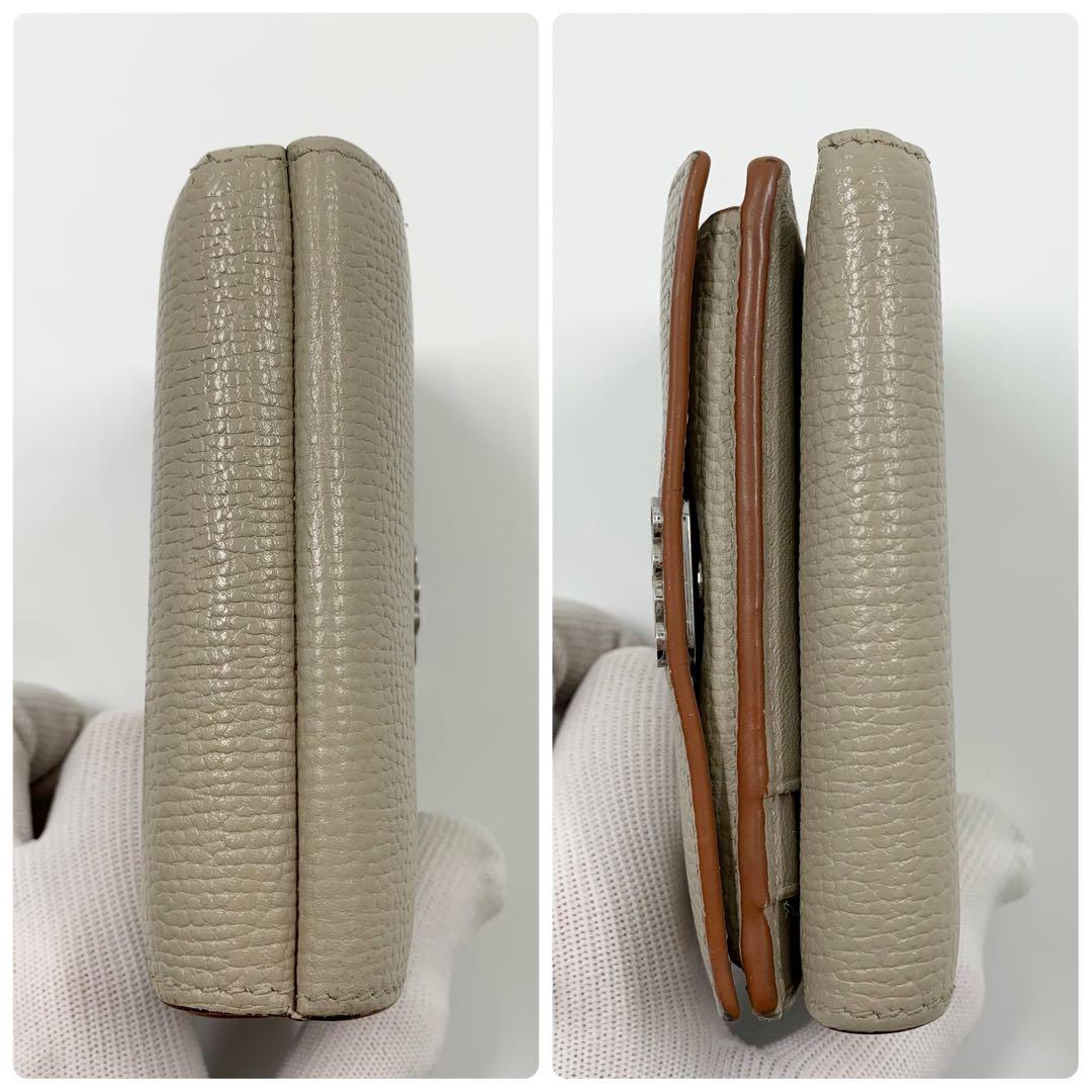 【✨極美品✨】ロエベ 三つ折り財布 アナグラム トライフォールド ベージュ