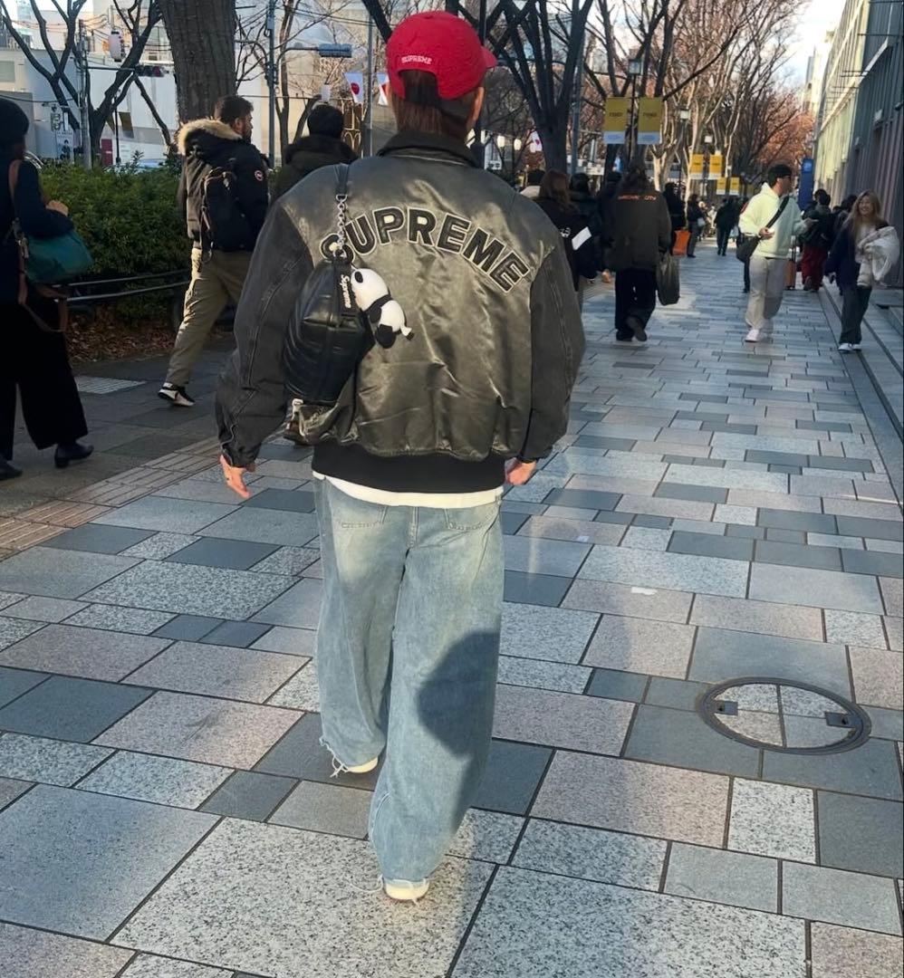 Supreme☆23SS☆Denim Sleeve Ma-1☆L☆Black☆黒