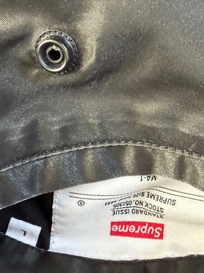 Supreme☆23SS☆Denim Sleeve Ma-1☆L☆Black☆黒