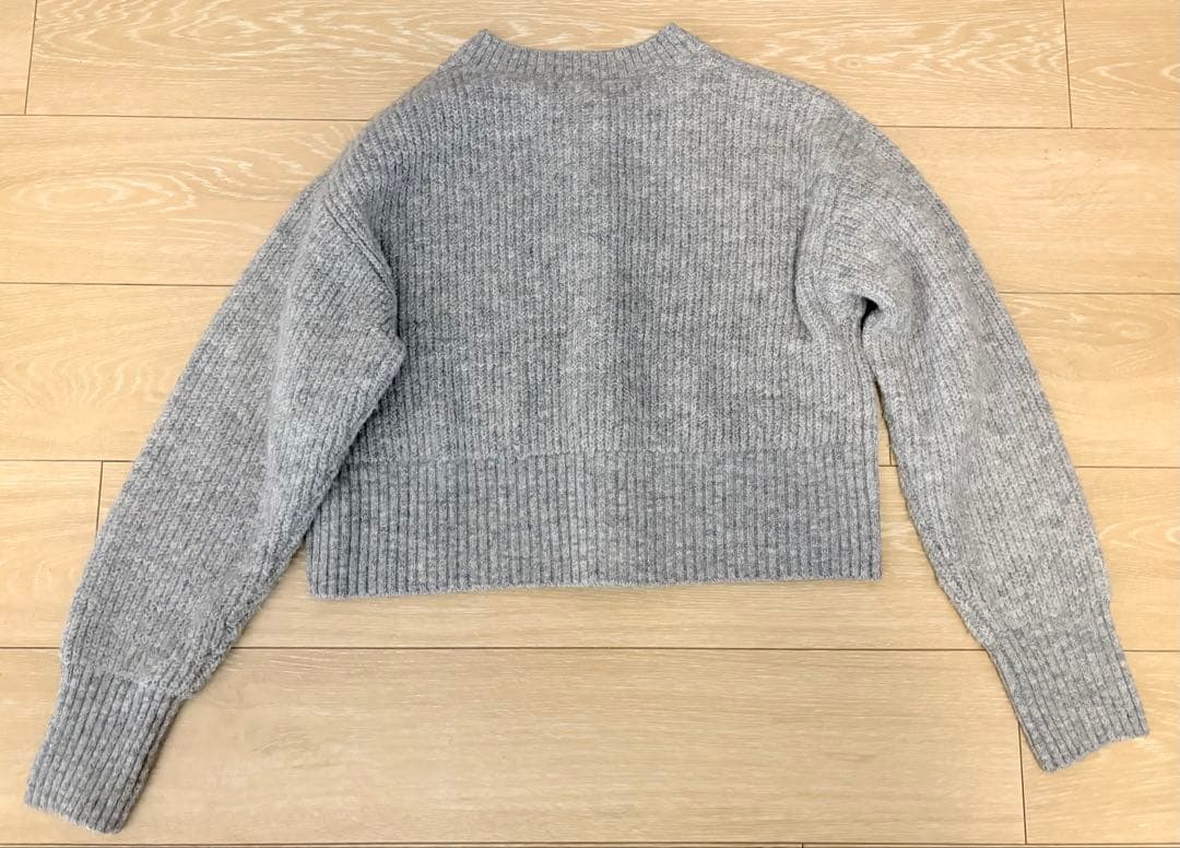 【2/22まで限定お値下げ】メゾンエシェル　ハシゴケーブルカーディガン　グレー