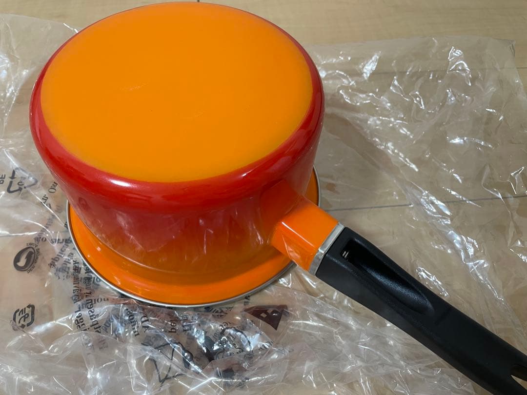 【新品】ル・クルーゼ ソースパン 16cm 蓋付き オレンジ