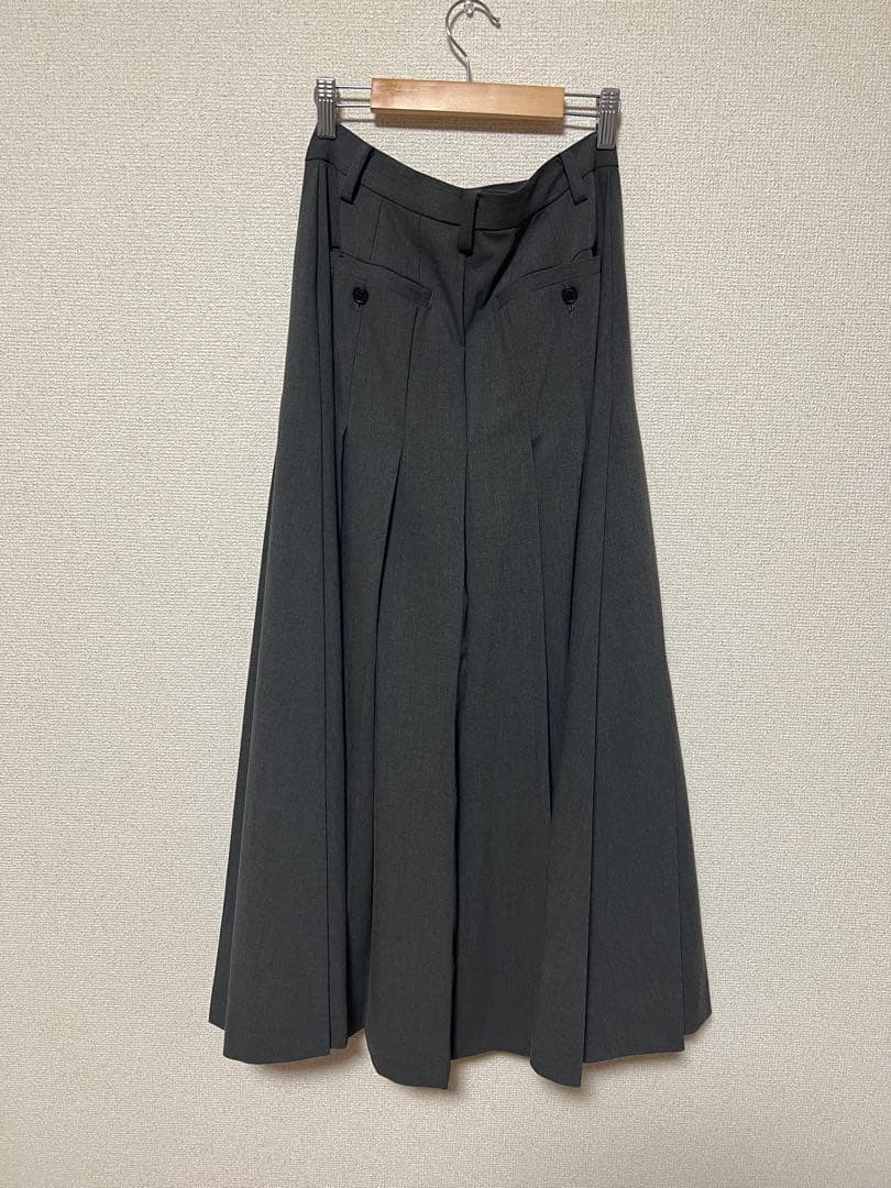 CLANE WIDE PLEATS LONG SKIRT グレー サイズ1