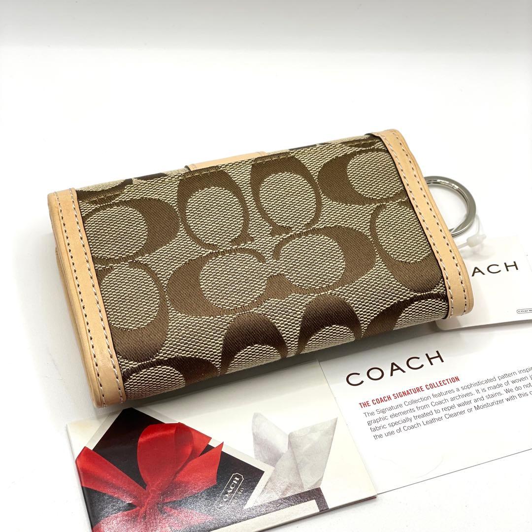✨未使用タグ付✨COACH コーチ 二つ折財布 ケース キーリング付き