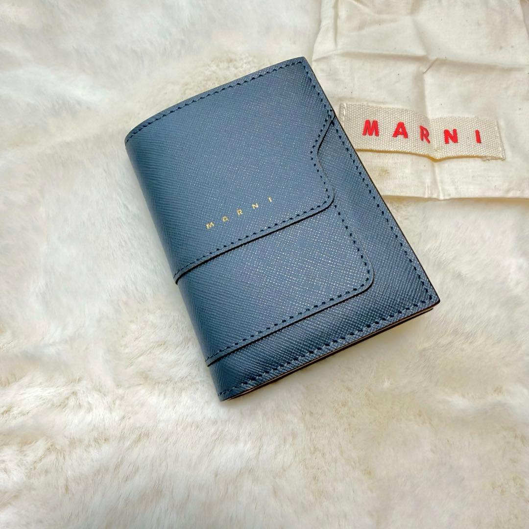 Gonte678　未使用級　MARNI マルニ　二つ折り財布　グレー
