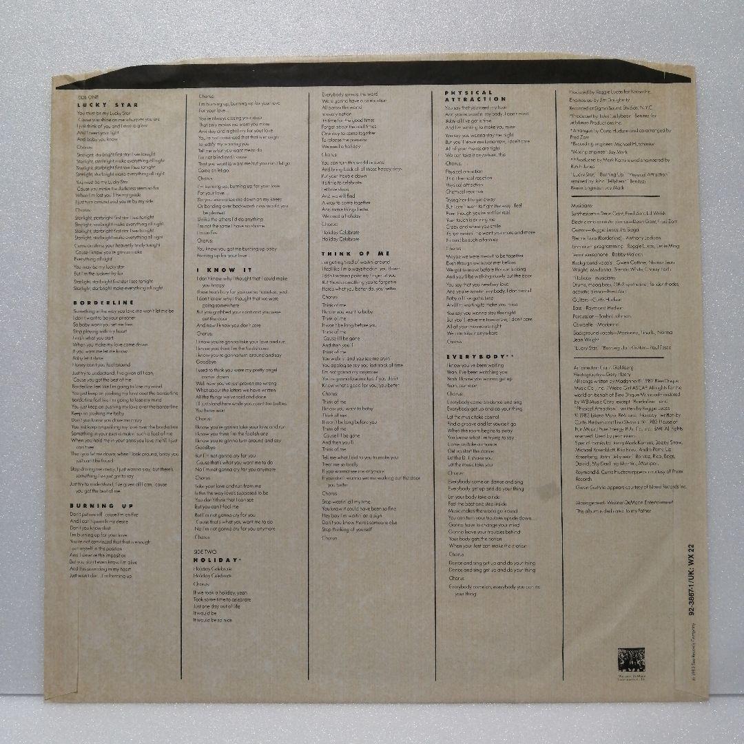 【美盤 '83 Debut Album 】 MADONNA DIＦジャケLP