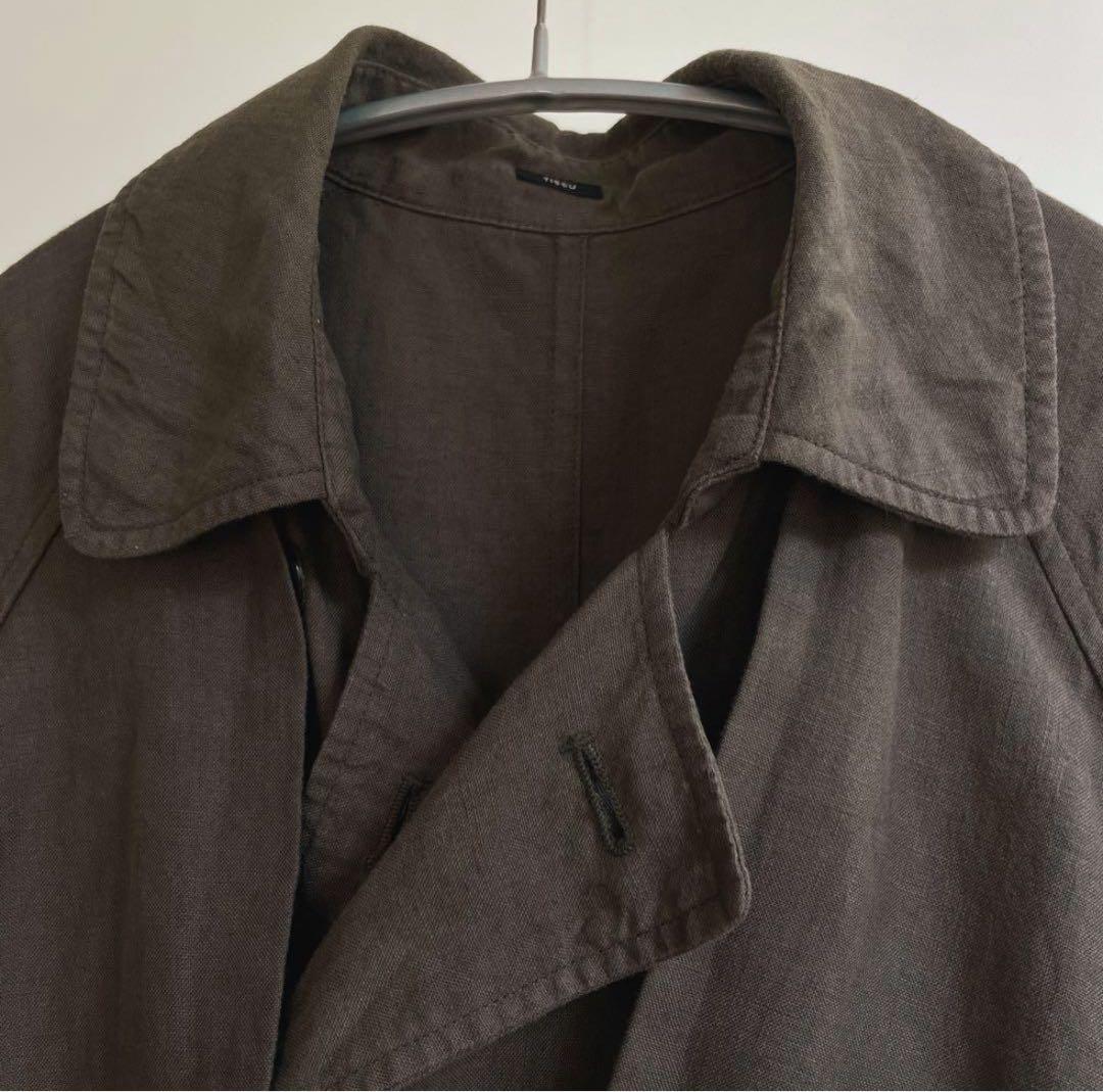 TISSU ティシュ リネンハイデンシティエフォートレストレンチコート　モカ