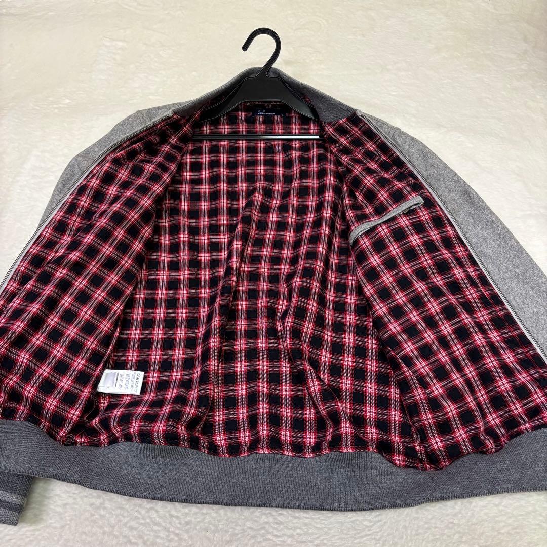 美品　FRED PERRY グレー スイングトップ　ウール　ジャンパー Sサイズ