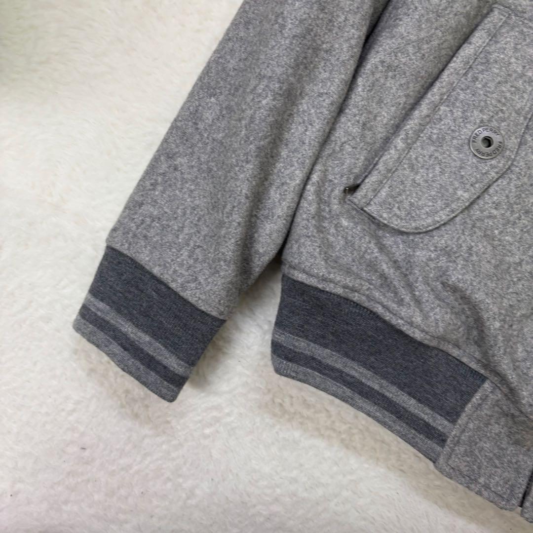 美品　FRED PERRY グレー スイングトップ　ウール　ジャンパー Sサイズ